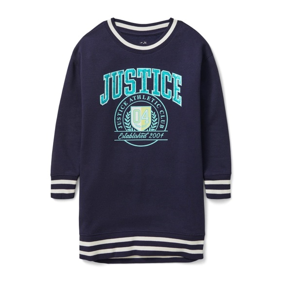 🆕 Justice Fleece Sweatshirt Dress, Size Small (7/8) - Picture 4 of 7